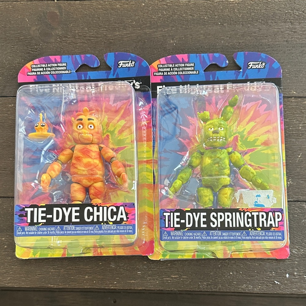 Funko Tie-Dye Chica and Springtrap Figures - Orange and Green